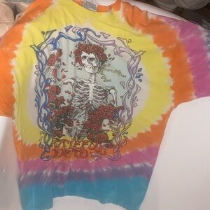 Grateful Dead Orange and Yellow Tie-Dye Tee